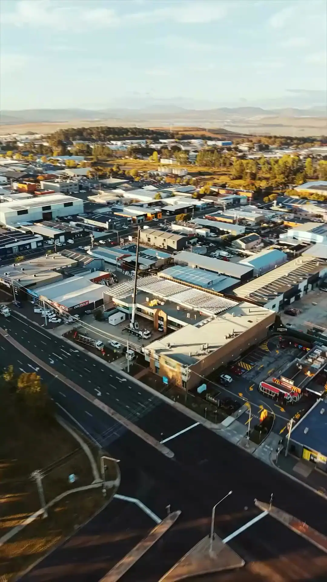 Drone view over a Cloudbreak commercial roofing job